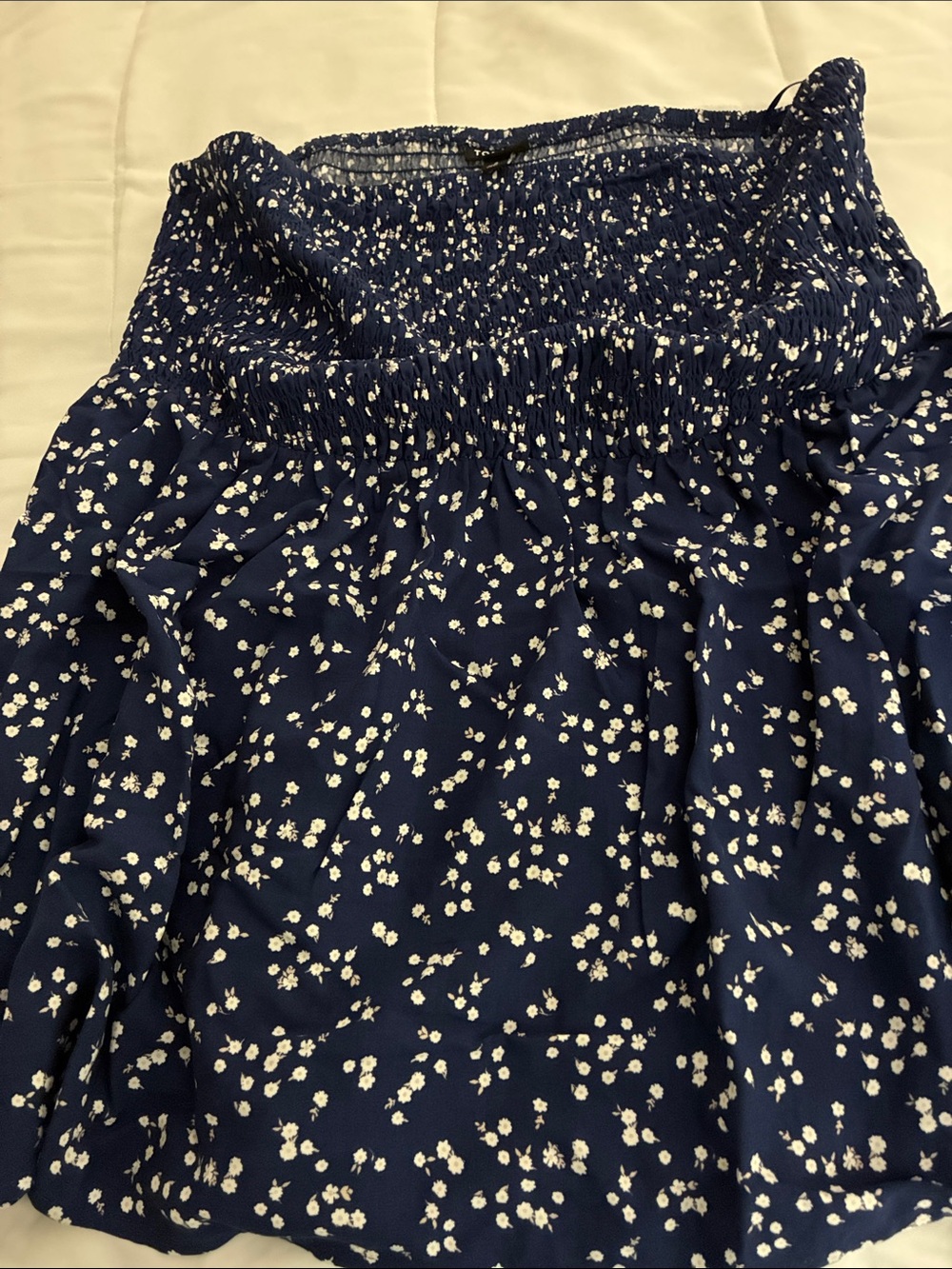 torrid Navy Blue Floral Strapless Smocked Tube Top